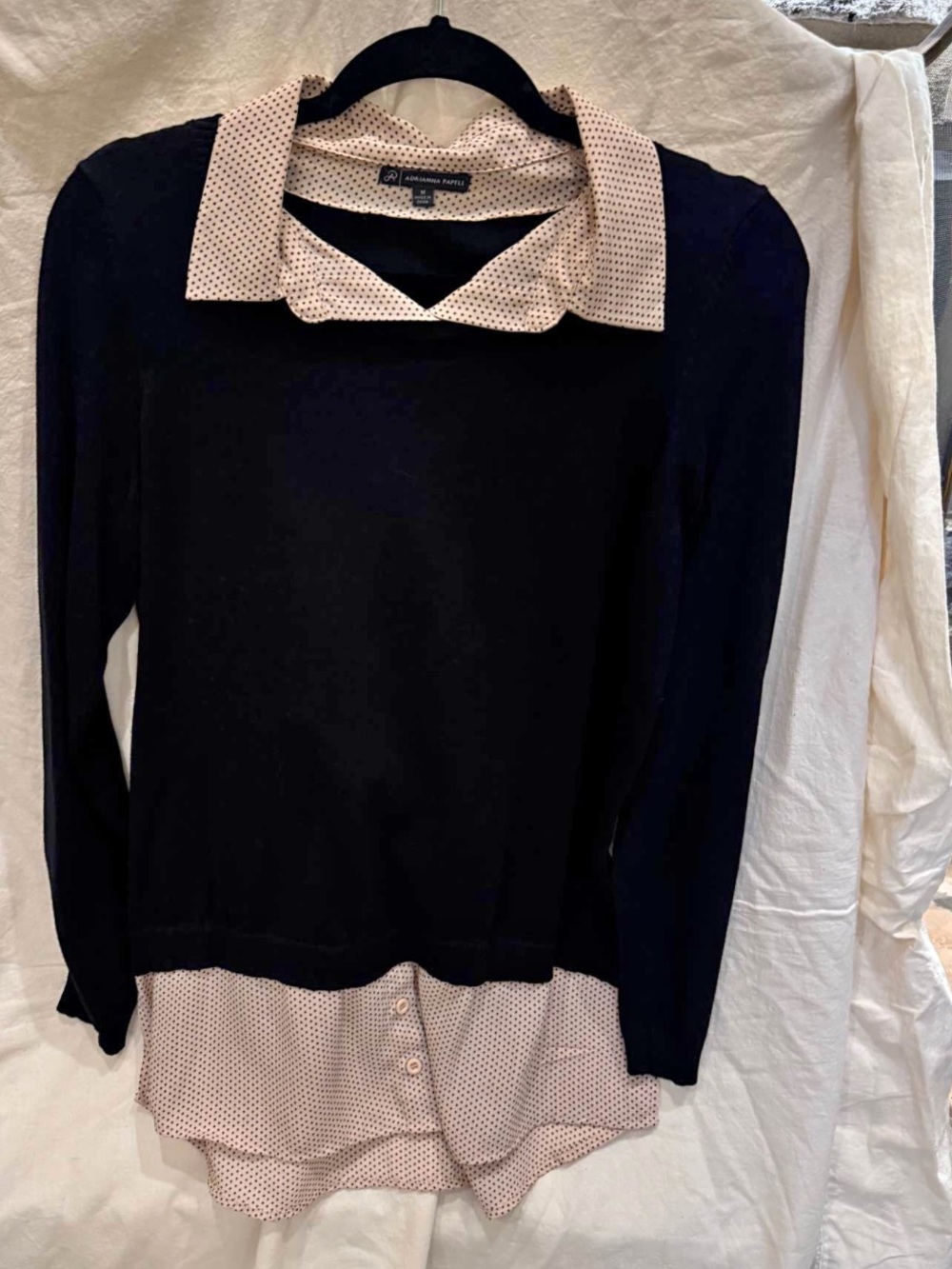 Adrianna Papell Twofer Mock Layered Sweater Blouse